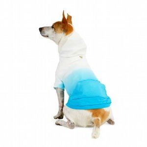 YOULY Dog Hoodie Ombre Style Teal White Size XXS 9in-11in Neck to Tail